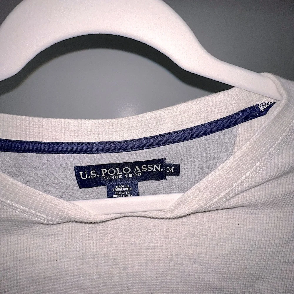 US Polo Assn. Men’s Cream Long Sleeve Shirt - Picture 3 of 3